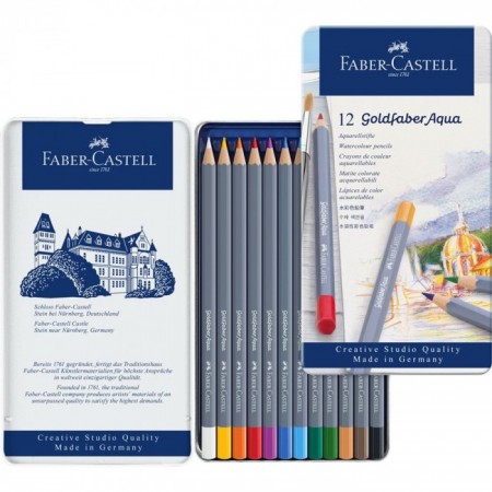 Chì Màu Nước Goldfaber, Hộp Thiếc 12 Màu